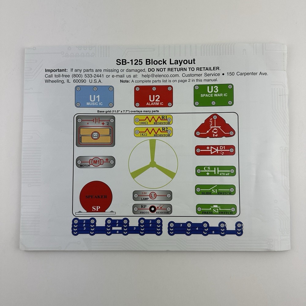 Elenco Snap Circuits Skill Builder STEM Create 125 Project Model SB-125 COMPLETE