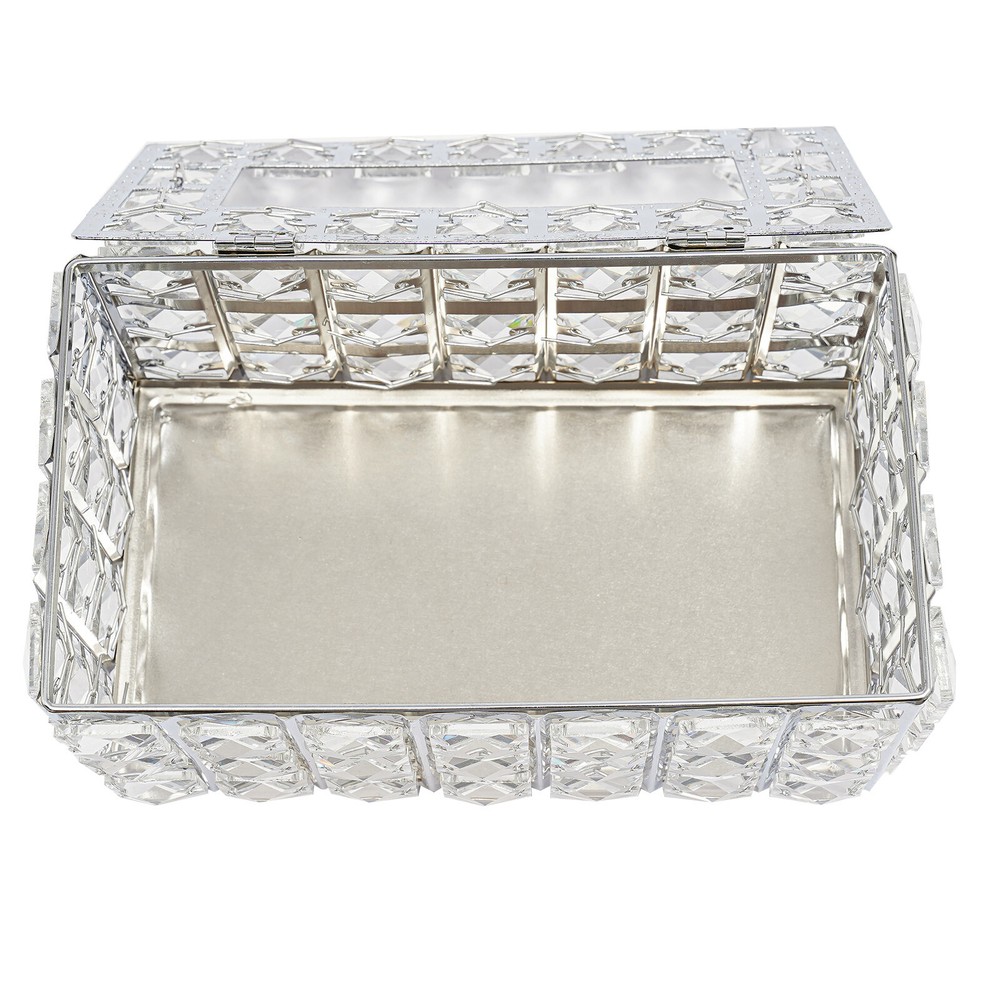 Crystal Tissue Box Rhinestone Rectangular Napkin Case Paper Tissue Holder Box
