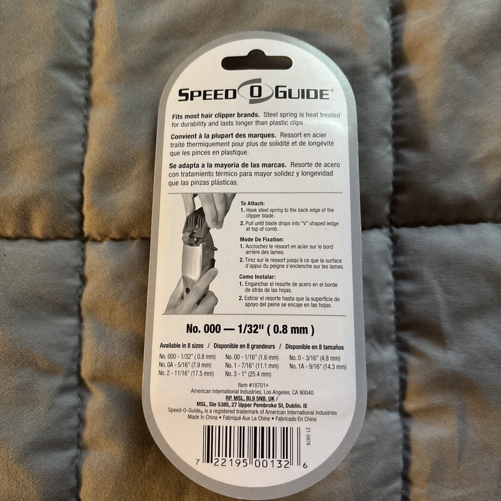 SPEED O GUIDE Universal Attachment Comb Guards Size OOO, 1/32"