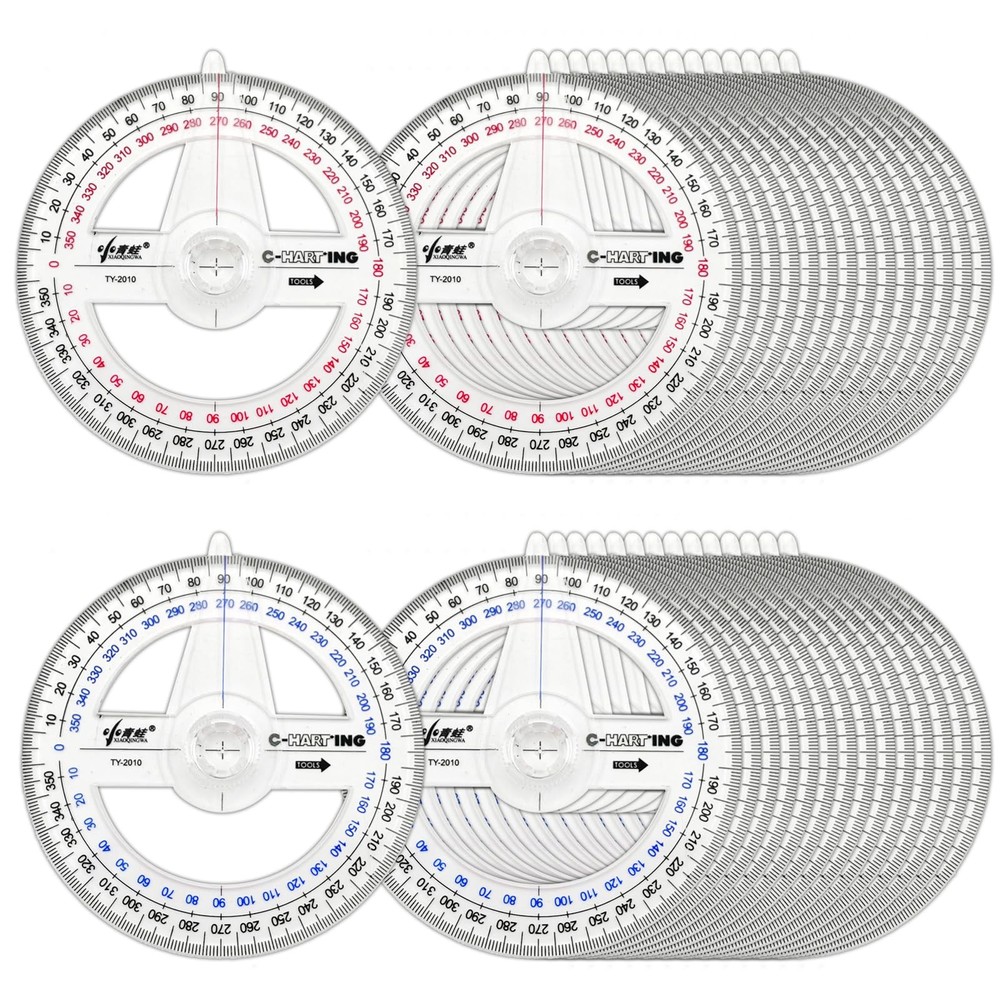 30 Pack 360 Degree Circle Protractor Clear Plastic Ruler for Math Geometry Set