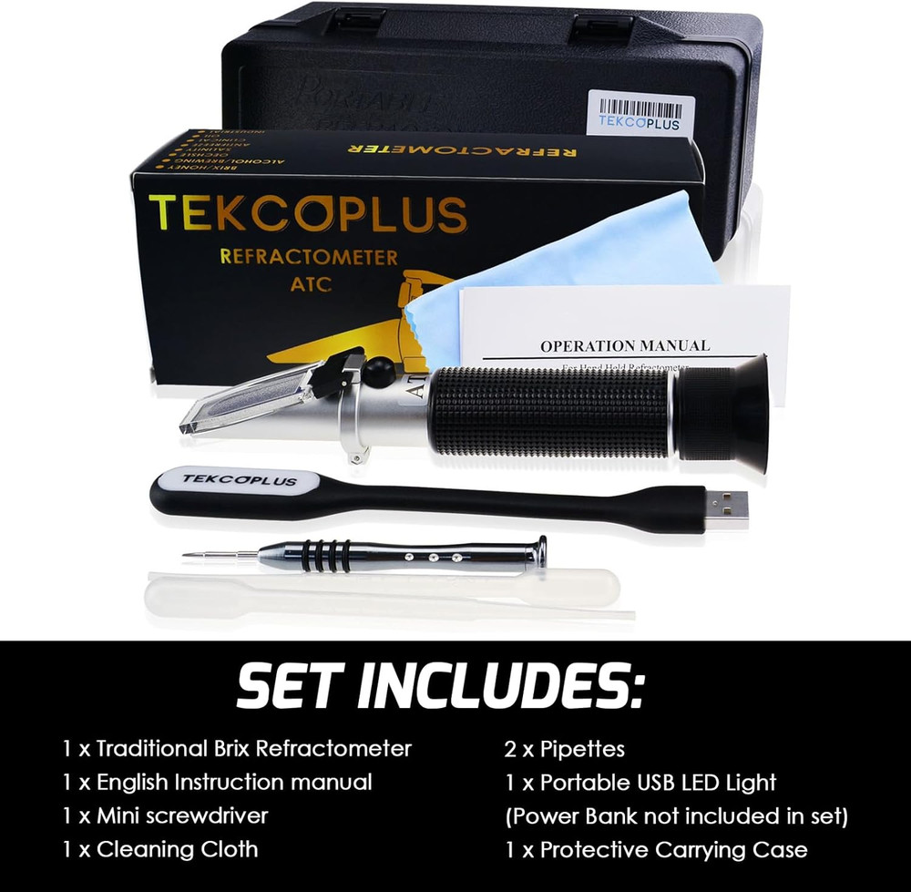 0-10% Brix Refractometer for Testing Sugar Content Maple Sap Syrup, Low-Conce...