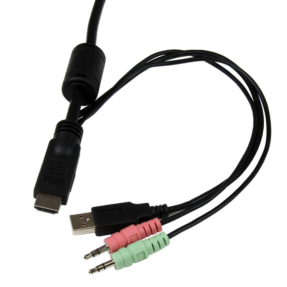 StarTech 2 Port USB HDMI Cable KVM Switch with Audio and Remote Switch USB Power