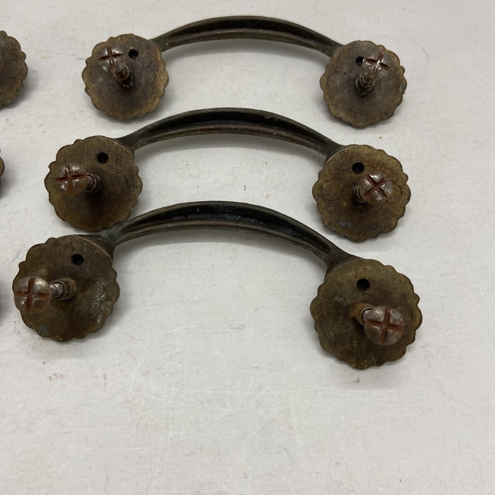 Six Vintage Brass Drawer Pulls