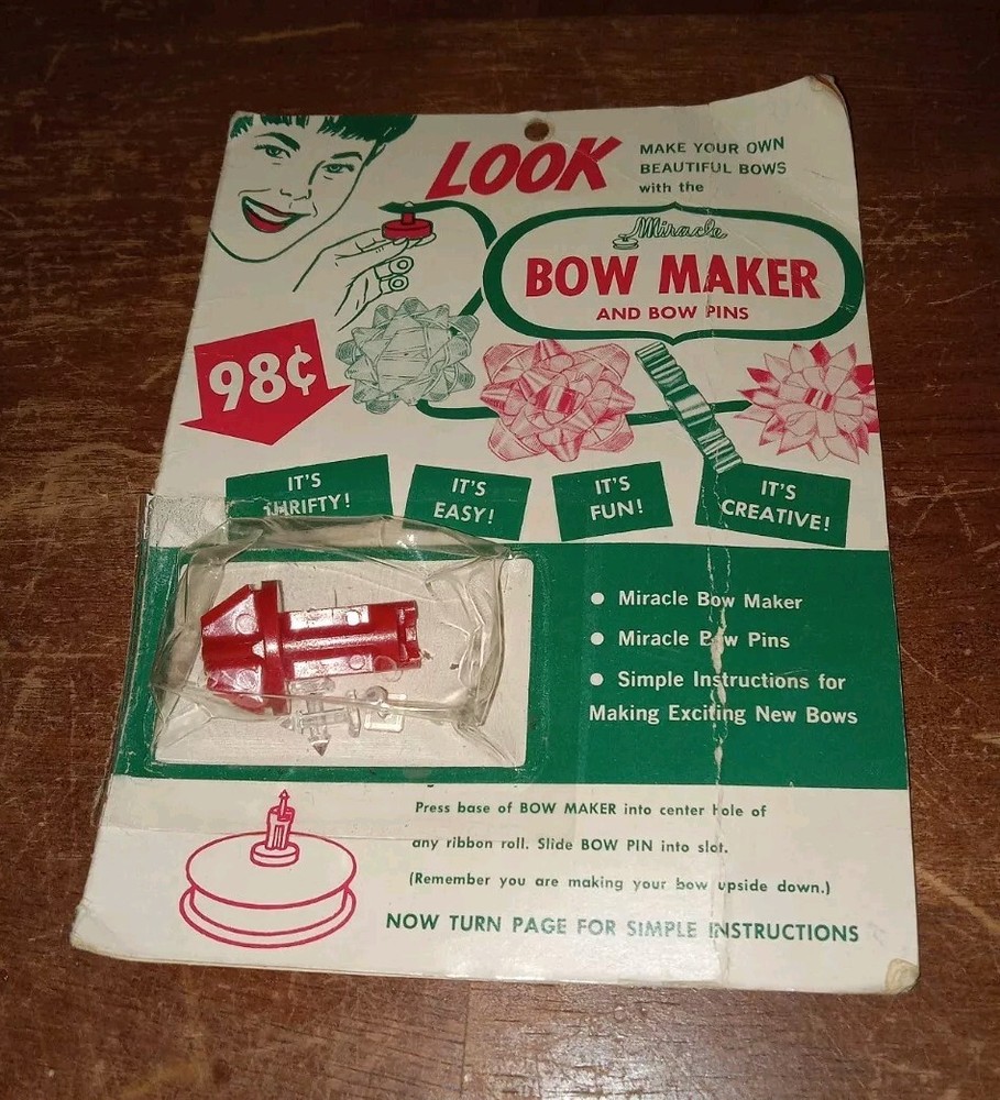 Vintage 60s Miracle Bow Maker & Bow Pins NEW!