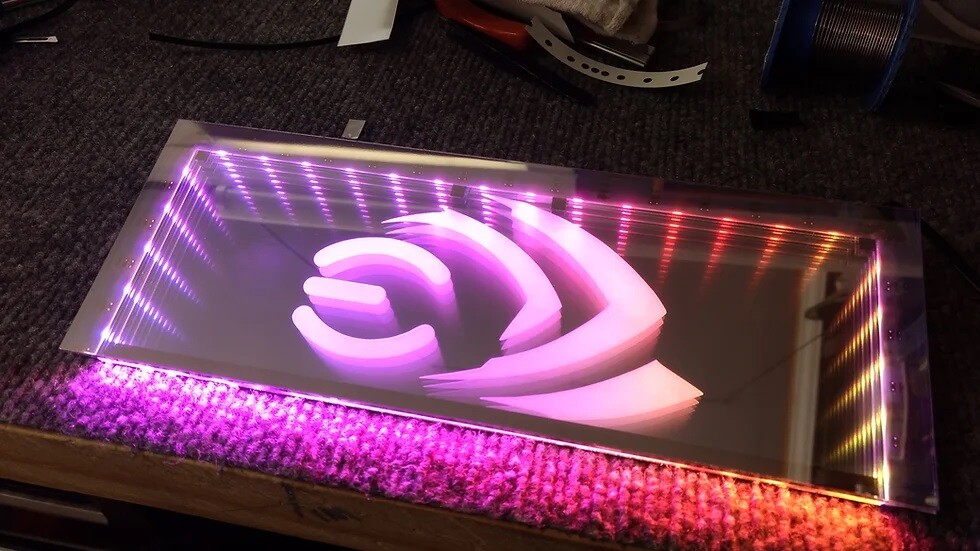 Custom Pic & Size Infinity Mirrored GPU Backplate GPU Side Panel RGB Gaming PC