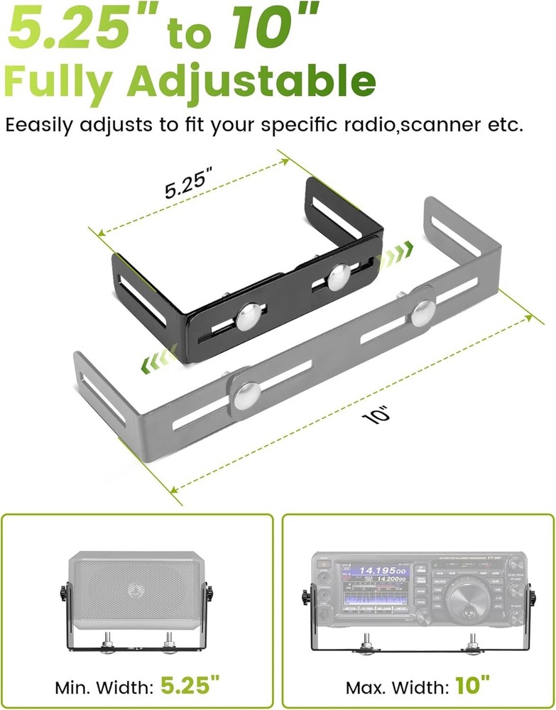 Anina CB Radio Mount Bracket with Knobs Universal Mount for CB Radios- Adajustab