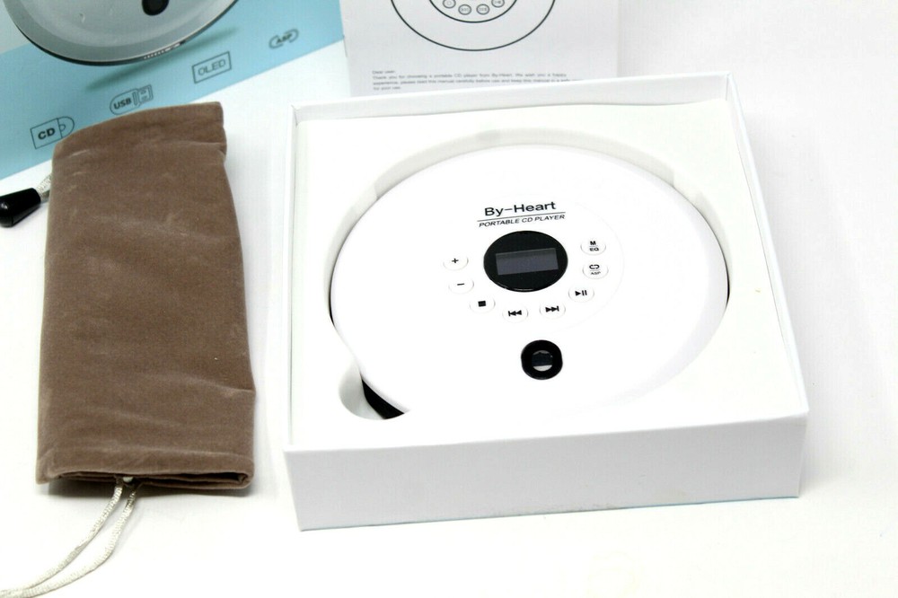 By-Heart Portable CD Player Skip/Shockproof, Compact LED Display