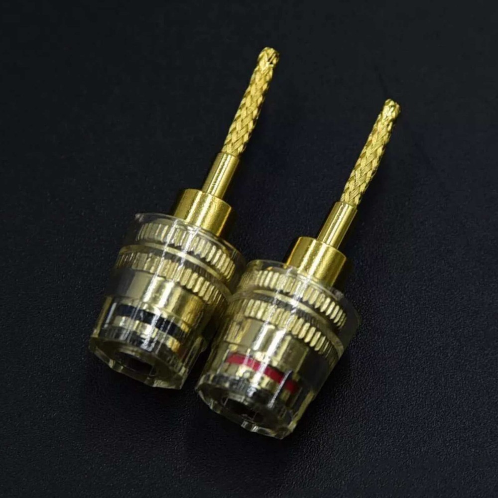 4Pcs 4mm HIFI Cable Banana Adapter Plug Socket Pin Interface(2mm) Connector