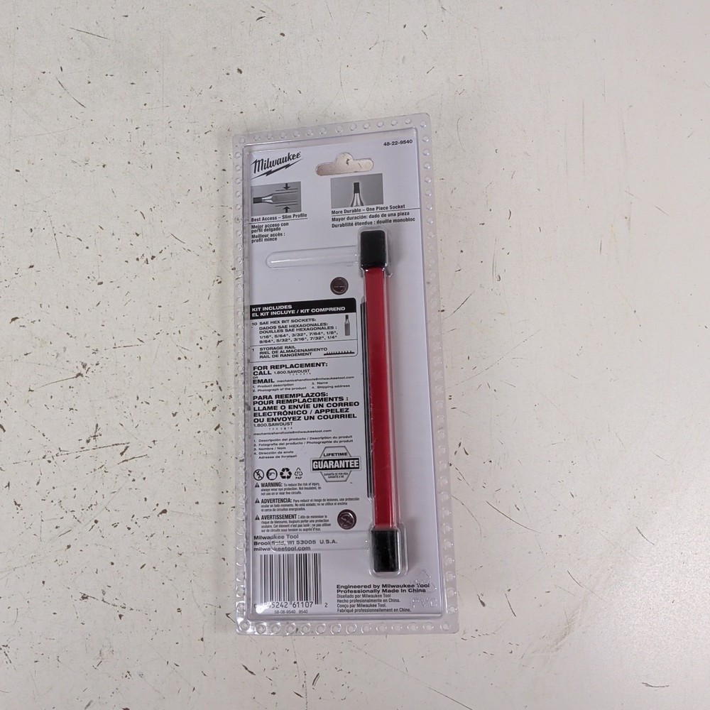 MILWAUKEE 48-22-9540 1/4" Drive 10-Piece SAE Hex Bit Socket Set