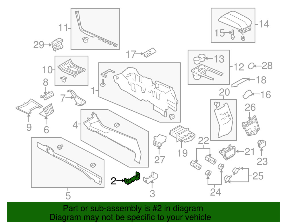 Genuine Ford Console Base Front Bracket CA5Z54045B36A