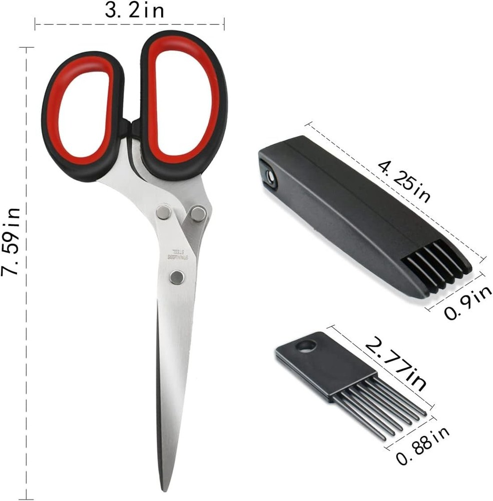 5 Blade Herb Scissors Kitchen Herb Shears Cutter Multipurpose Cutting Shear with