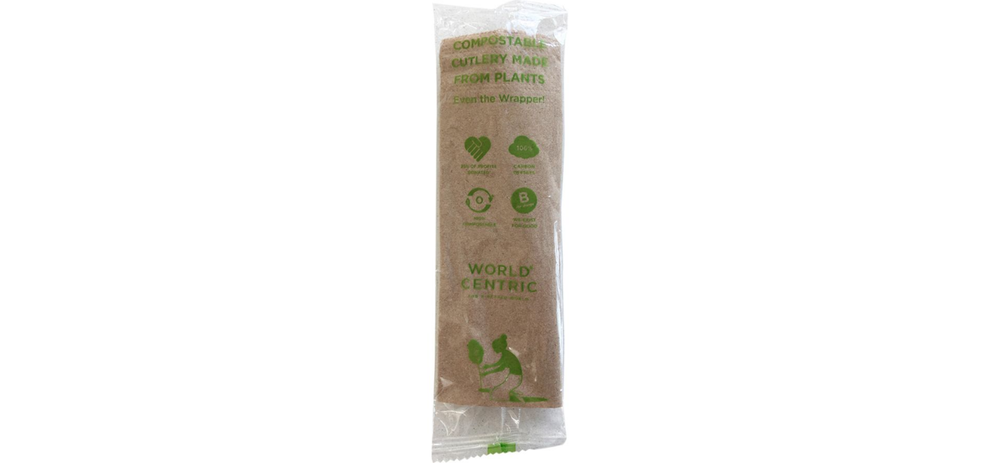 World Centric AS-PS-TN 6" Fork/Knife/Spoon/Napkin Kit - 250 / CS