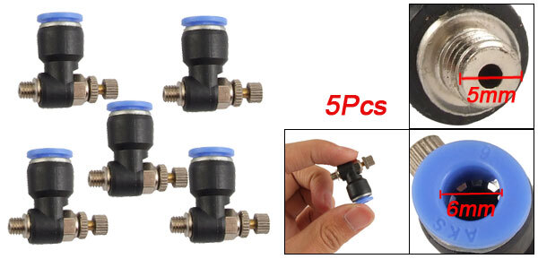 5 Pcs 5mm Thread Airflow Speed Control Valve Connector