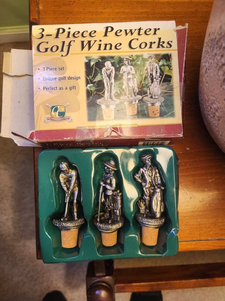 Vintage Wine Stopper Figurine a Man Winemaker Silver
