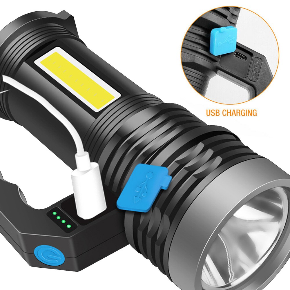 Super Bright LED Searchlight Portable Rechargeable Spotlight Handheld Flashlight