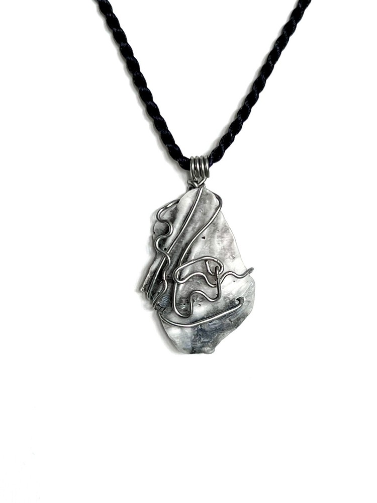 Wire Wrapped Sea Shell Pendant Necklace