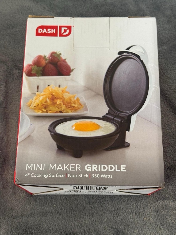 NIB Dash Mini Maker Griddle, 4” cooking surface, Make Pancakes, Cookies & Eggs