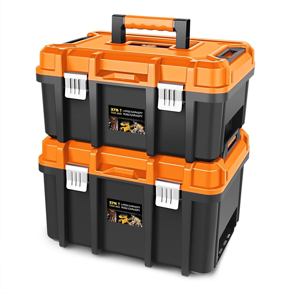 PM PERFORMOTOR 2pcs Tool Boxes Set - Lockable Organizer Storage Portable Tool...