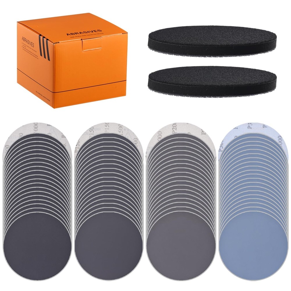 80Pcs 6 Inch Hook and Loop Sanding Discs 1000/1500/2000/3000 Grits Wet
