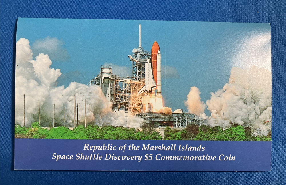 Space Shuttle Discovery Marshall Islands $5 Commemorative Coin & Folder
