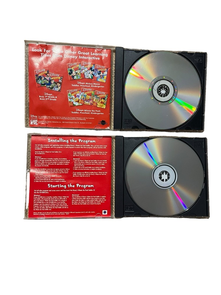 Disney Learning Program Manual Toddler Software CDs for Windows - Lot of 2