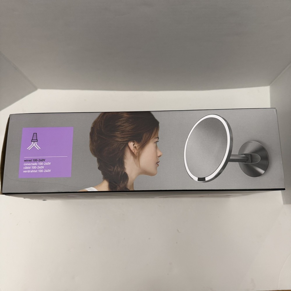 Simplehuman ST3003 Wall Mount Sensor Mirror Tru-Lux LED 5x NEW Open Box