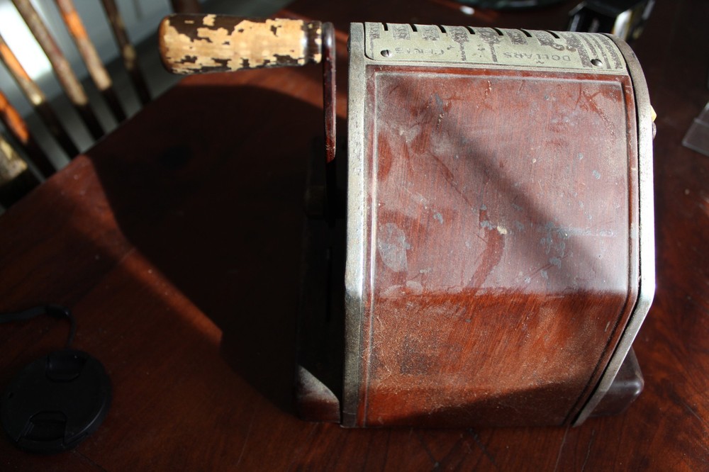 Art Deoo Paymaster Model Y Check Writer & Protector 7 Column Brown