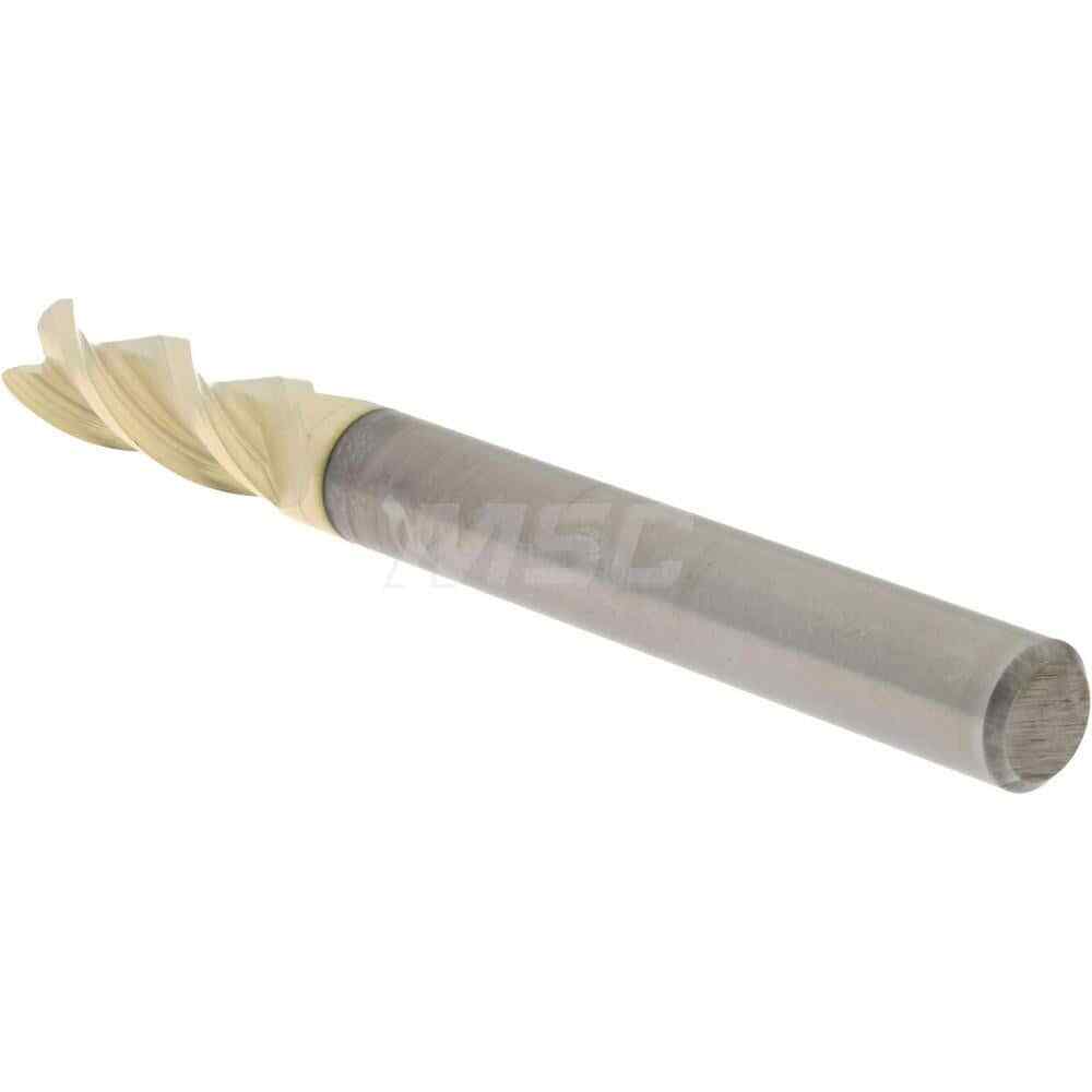 Accupro 1/4" Diam 3 Flute Single End Solid Carbide 0.03" Corner Radius End Mi...