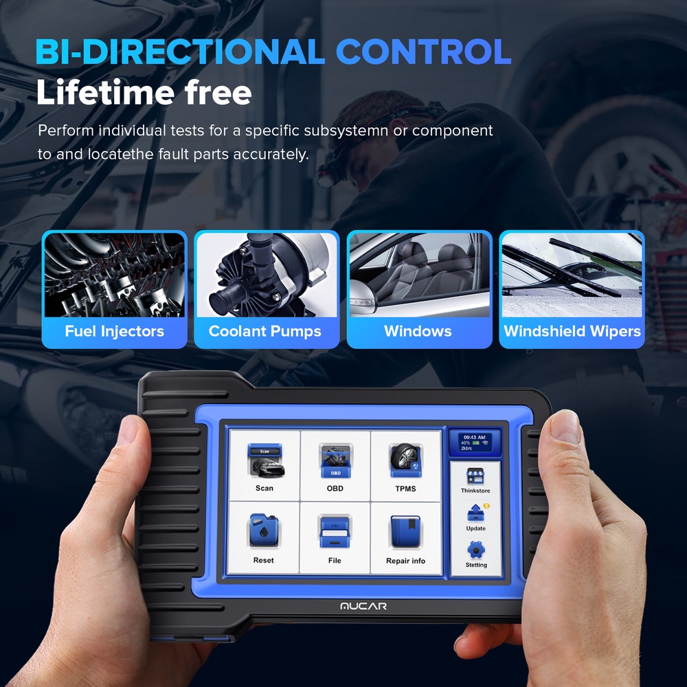 MUCAR VO7S Bidirectional Full Diagnostic Scanner Key Code Tool CANFD FCA Auth BT