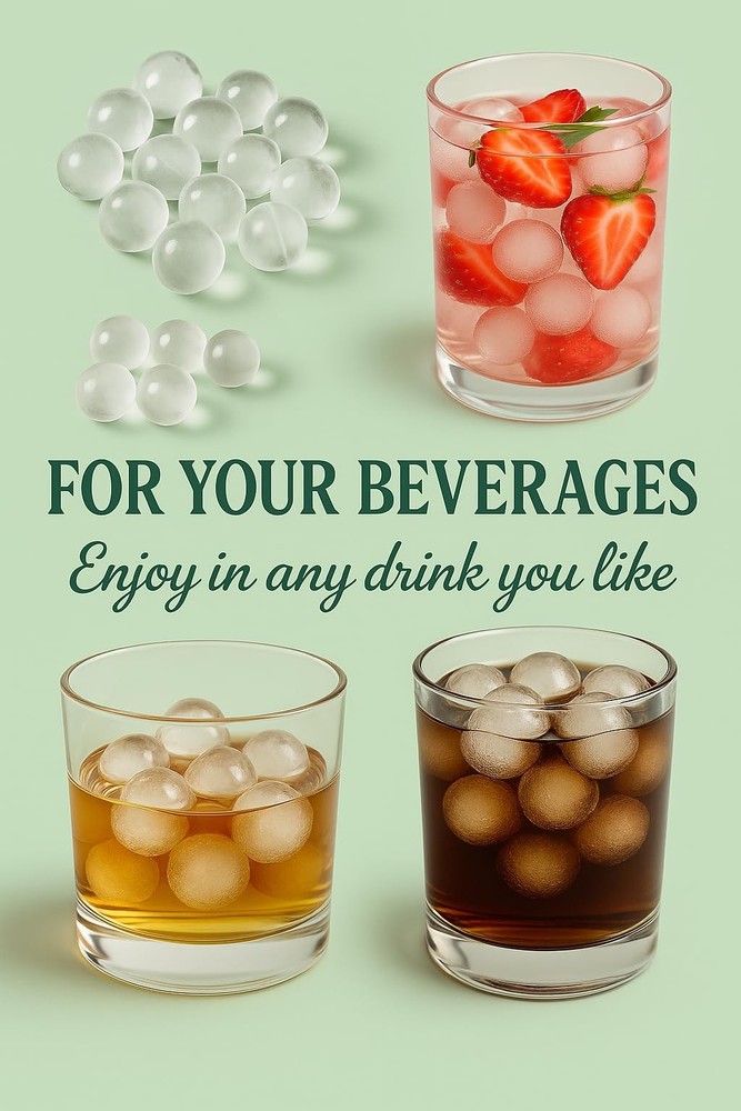 4 Stackable Round Small Ice Cube Tray with Lid & Bin, Ice Molds for Cocktails...