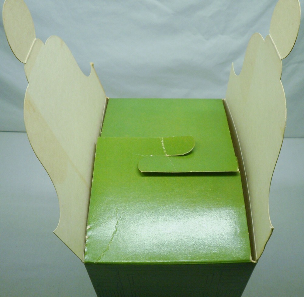 Vintage Petitote Christmas Gift Box EMPTY Sleeping Mouse Under Clock
