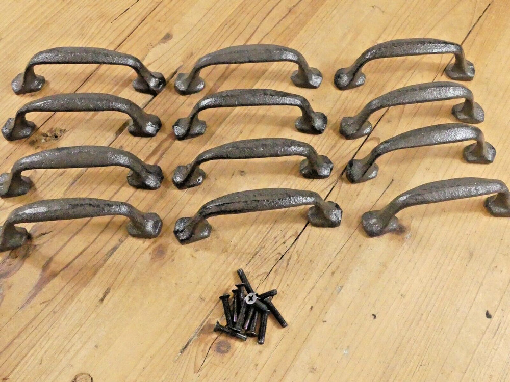 12 Drawer Pulls Handles 5 1/4" Long Rustic Farmhouse Pulls Kitchen Cabinet Bath