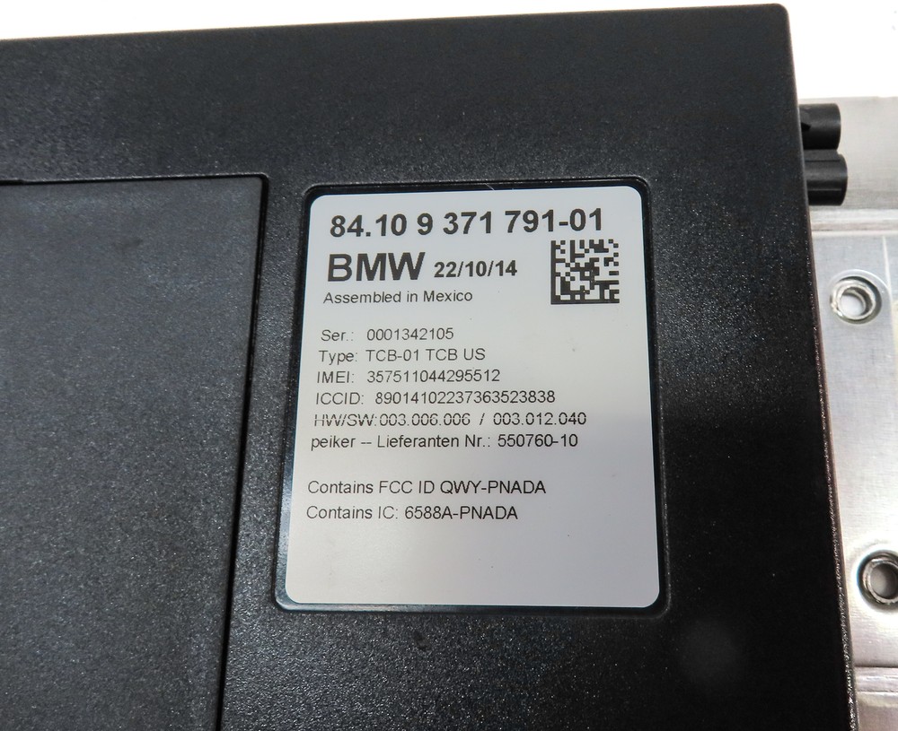 2015 BMW X4 (F26) BLUETOOTH TELEMATICS BLUETOOTH COMMUNICATION CONTROL MODULE