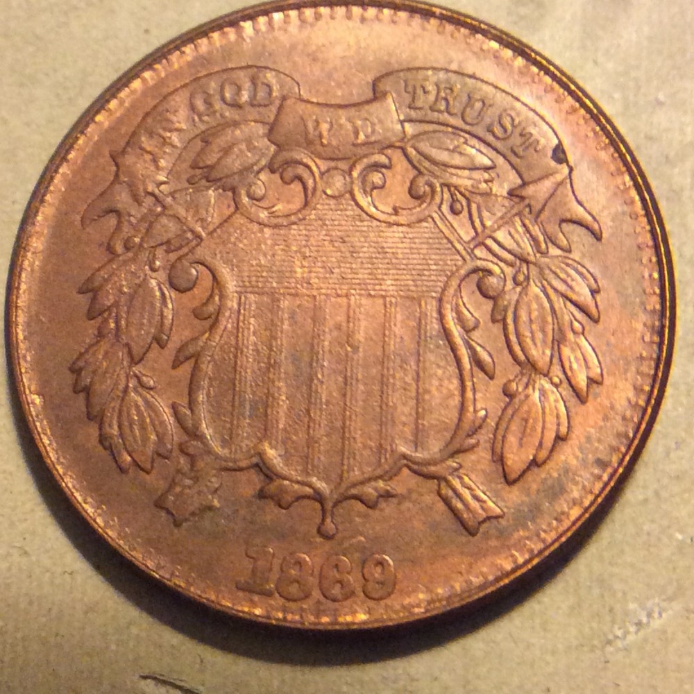 REPRODUCTION 1869 2 CENT PIECE BETTER GRADE  B-23