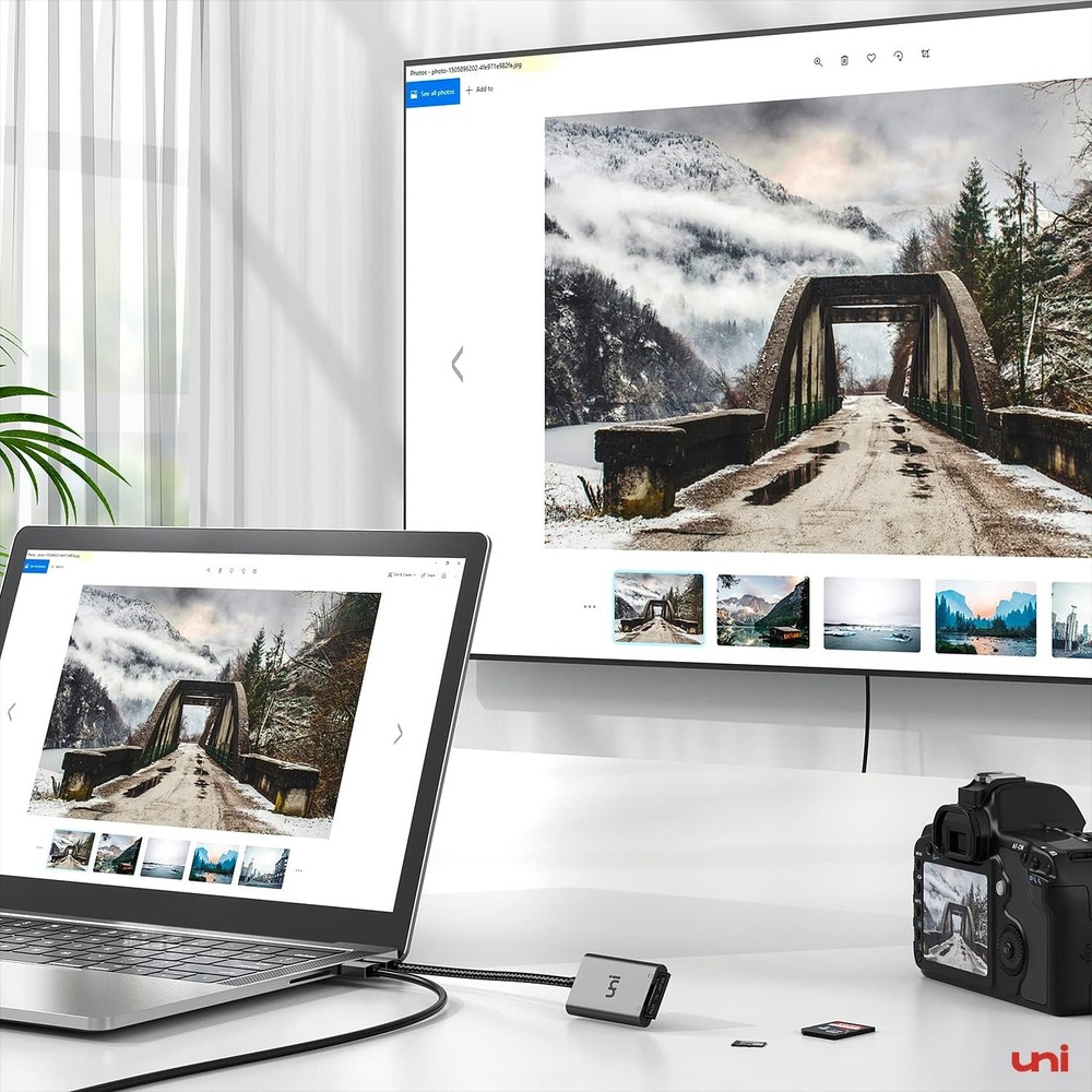 uni SD Card Reader, High-Speed USB 3.0 to Micro Adapter, Grey