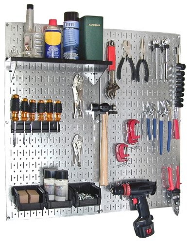 30-WGL-200GVB Galvanized Steel Pegboard Tool Organizer Galv/Black