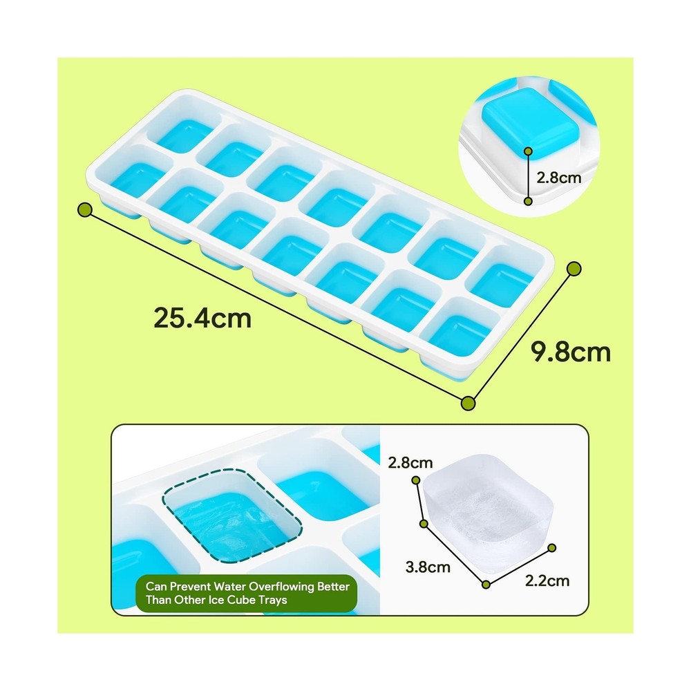 Ice Cube Trays 4 Pack, Airabc Silicone with Removable Lid, Easy-Release Flexi...