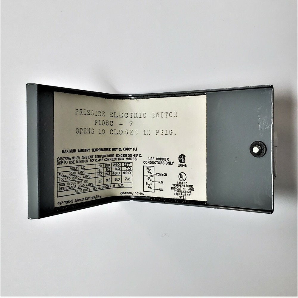 Johnson Controls P10BC-7 Pressure Switch