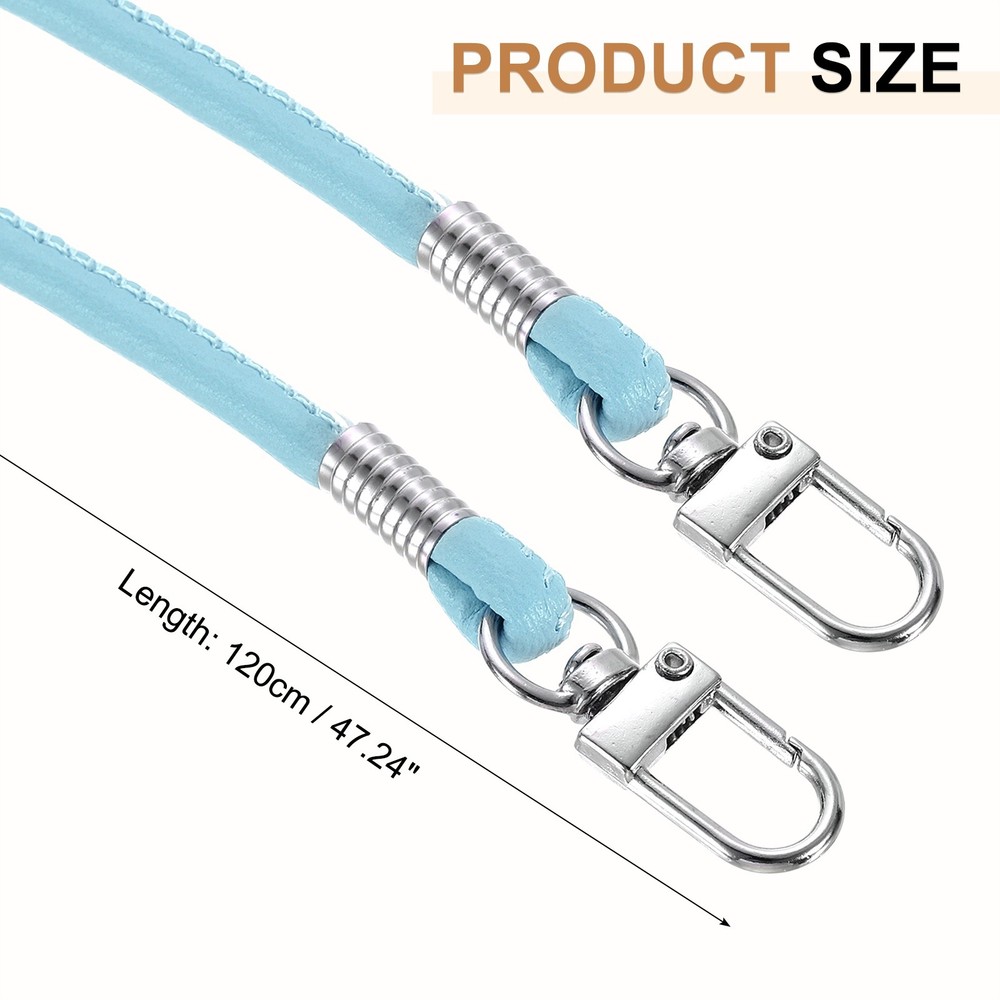 Crossbody Replacement Chain Strap, 120cm Thin Soft PU Strap (Sky Blue)