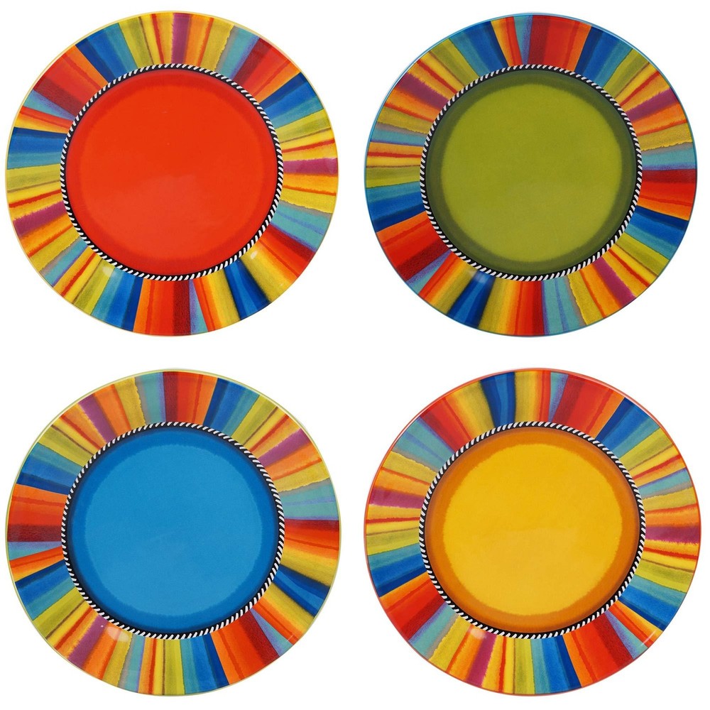 Sierra 16-Piece Ceramic Dinnerware Set: Service for 4, Includes Dinner Plates