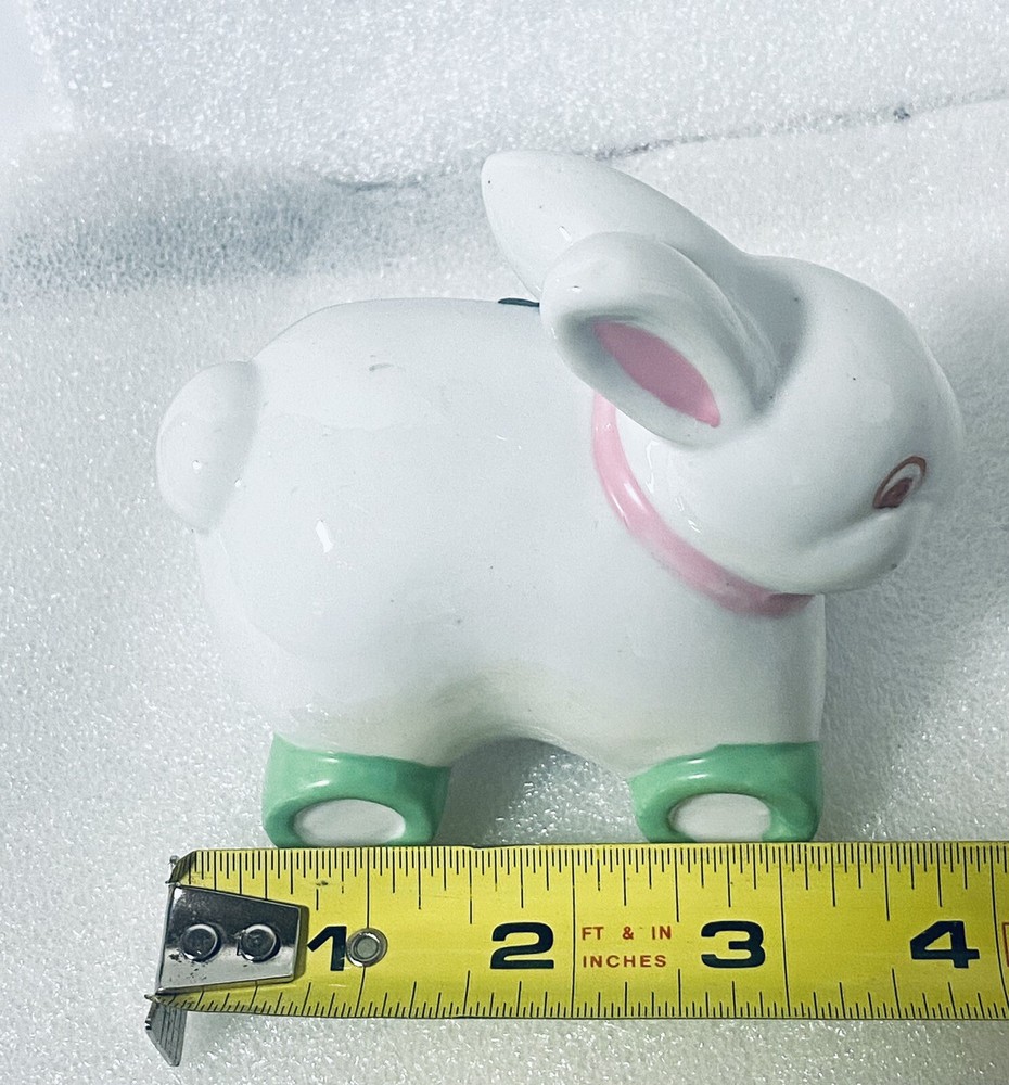 Rabbit Ceramic Figurines 4” 1991 Easter Bunny Vintage EUC