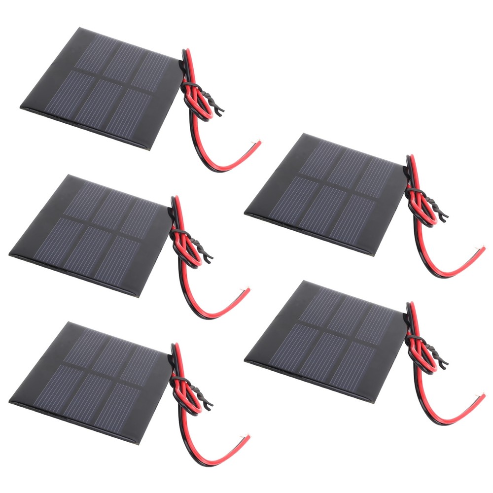 5Pcs Mini Solar Panel Battery Cell Board Module With 30cm Wire DC 0.65W 1.5V