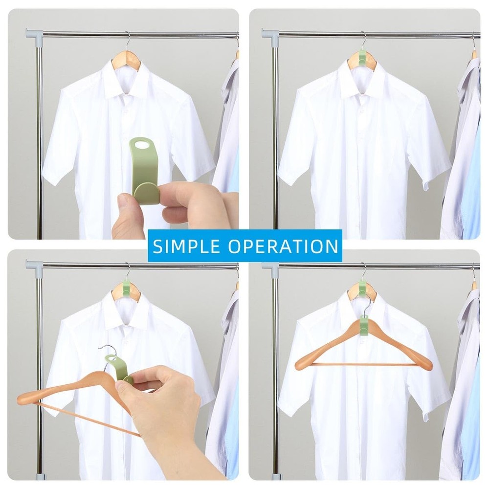 50 Pcs Space Saving Clothes Hanger Connectors - Plastic Extender Hooks for Cl...