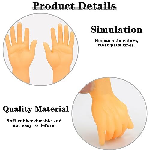 30 Pack Tiny Finger Hands,Flat Hand Style Mini Hand Puppet,Little Tiny Hand