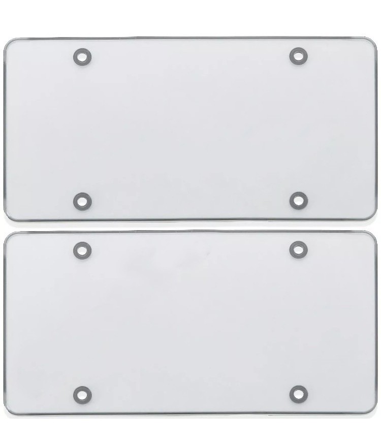 NEW CLEAR LICENSE PLATE COVER BUG SHIELD FLAT 2 PLASTIC TAG PROTECTOR