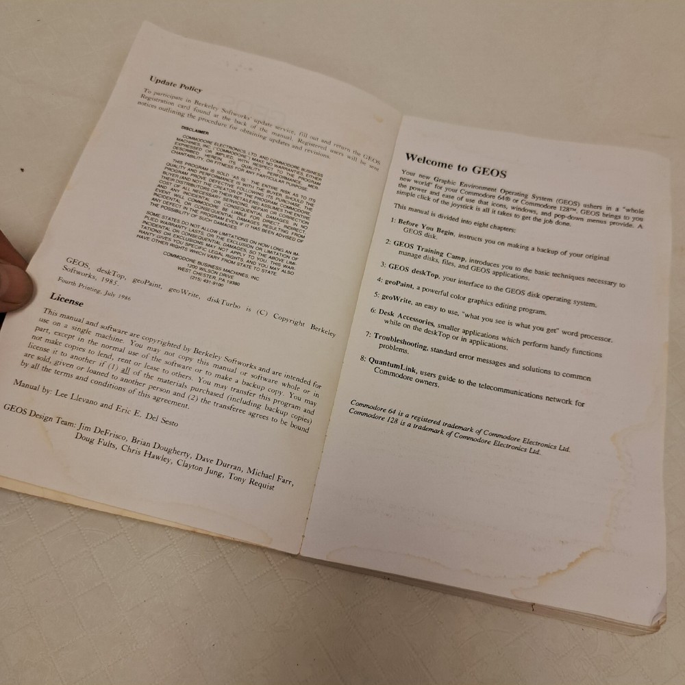vintage 1986 GEOS Commodore 64C book manual computer owners users guide