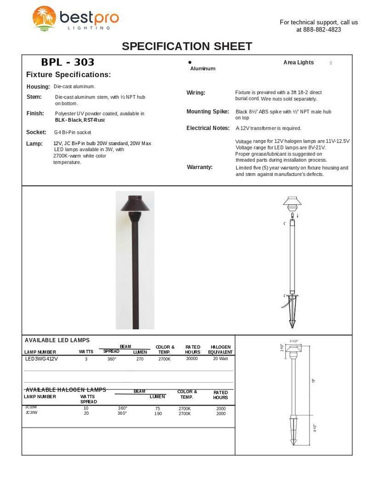 Low Voltage Black Outdoor Landscape Small Hat Pathway Light with 3W LED Bulb