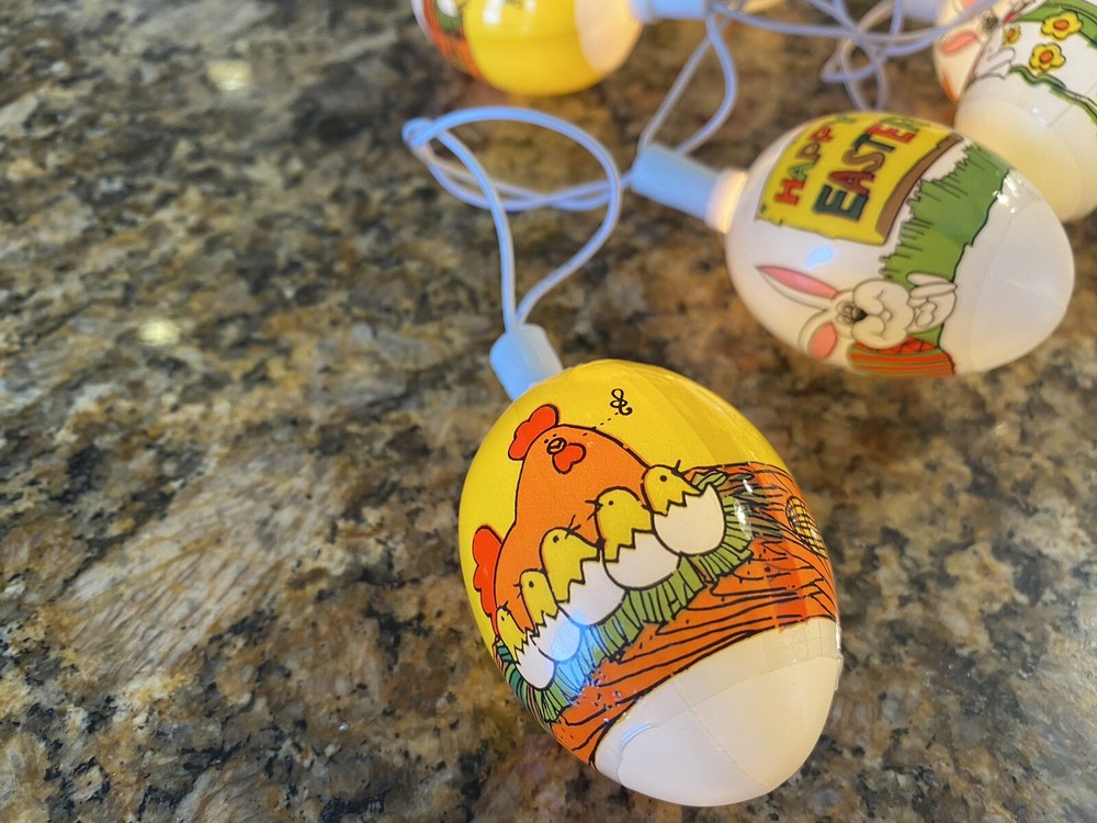 Easter Impressions 10 Decorative Lights Eggs String Lights Vintage (Working)