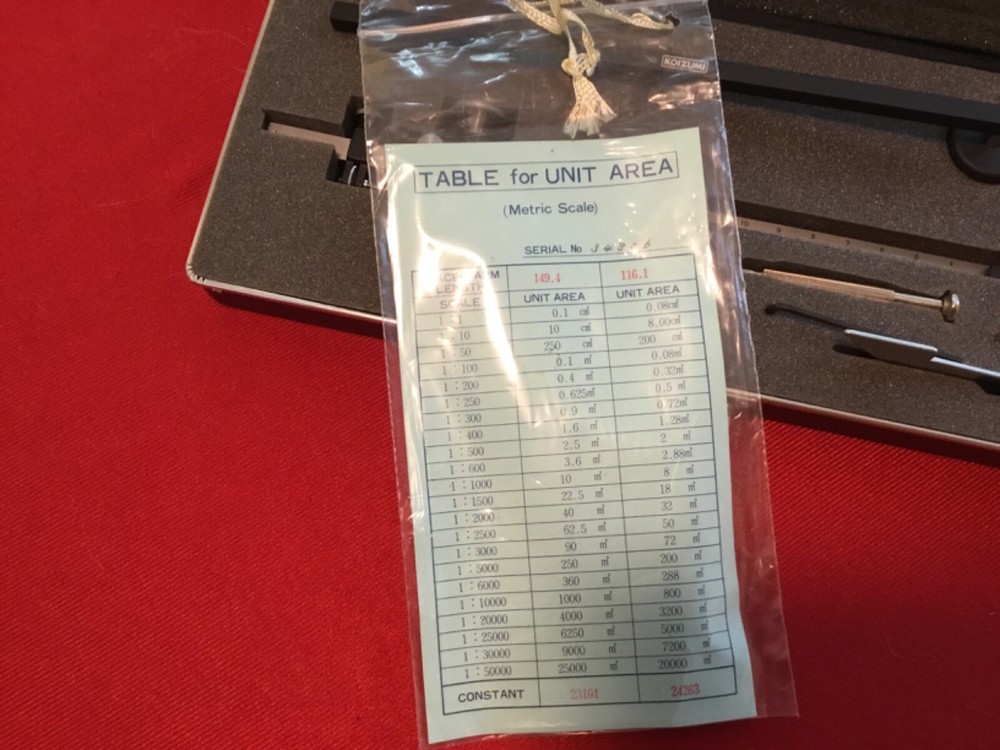 Planimeter Zero setting with optical tracer