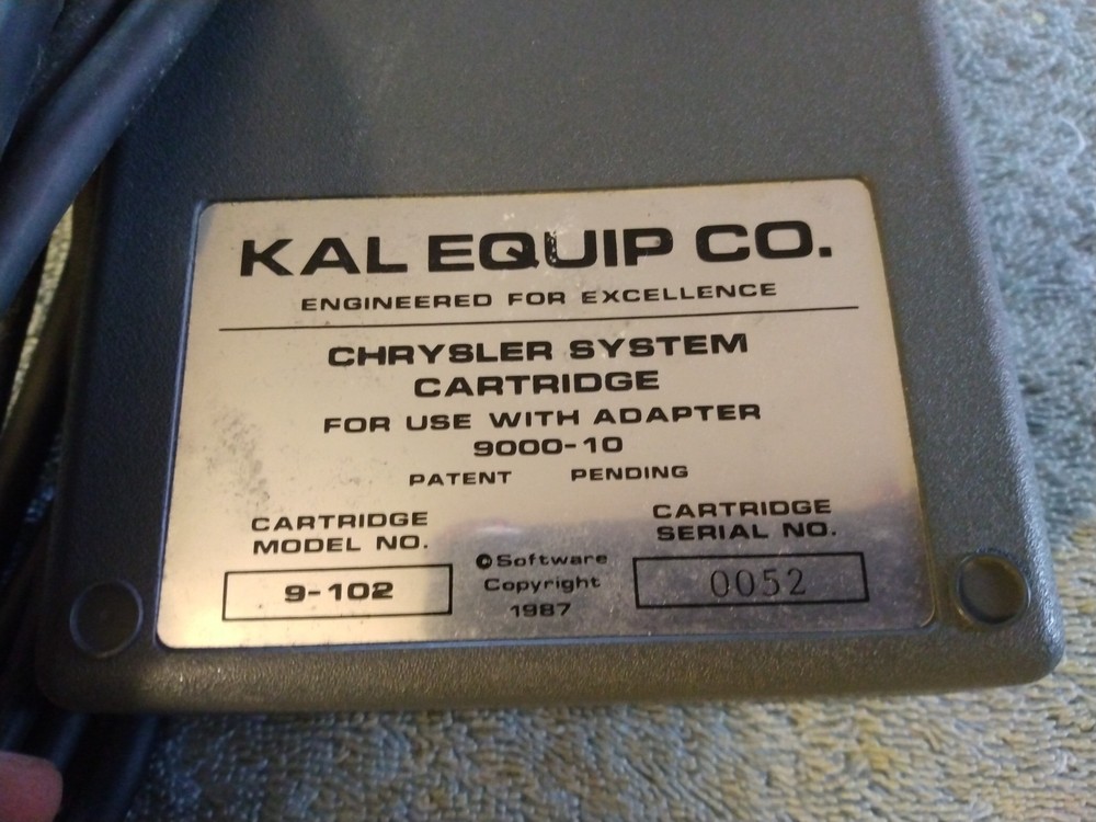 Vtg Kal Equip Computer Diagnostic Analyzer/Chrysler System Cartridge